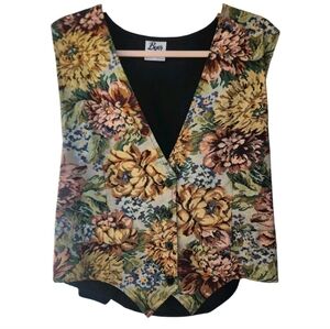 Vintage Byer California Women's 90s Floral Tapestry Print Vest Size L
